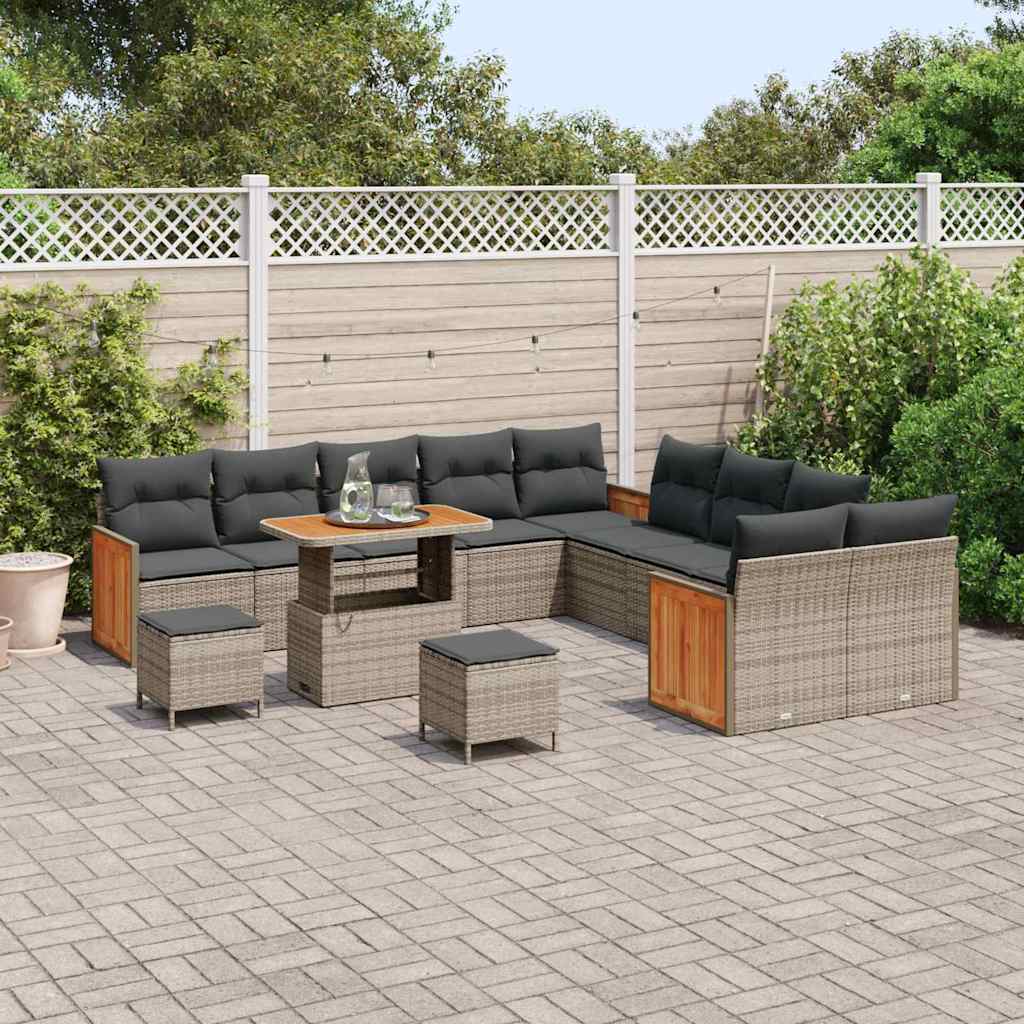 Garten-Sofa-Set 13 pcs Grau Dunkelgrau 90 x 55 x 71 cm